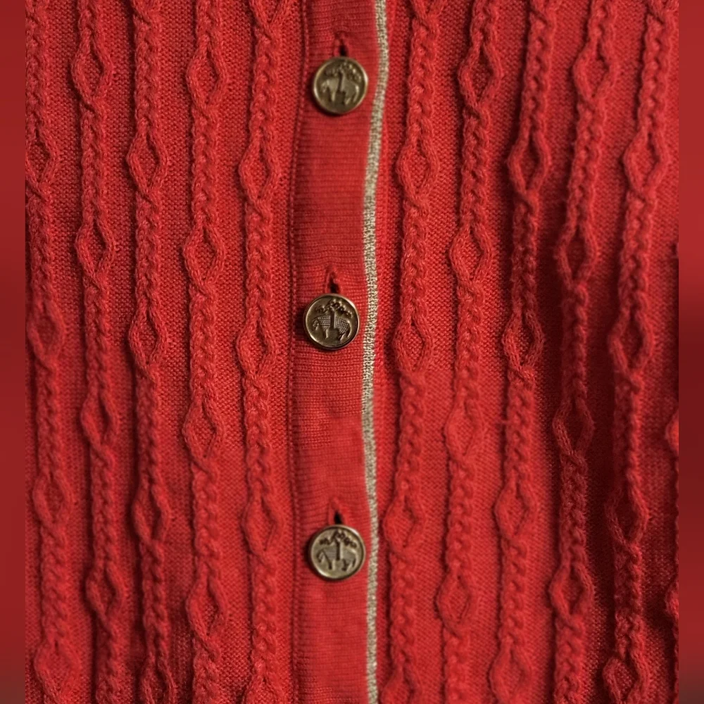 Brooks Brothers Coral Cable Knit Cardigan Sweater - Picture 5 of 9